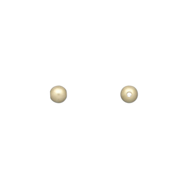 Bead, 14Kt gold-filled, 4mm satin round. Sold per pkg of 2. image number 0