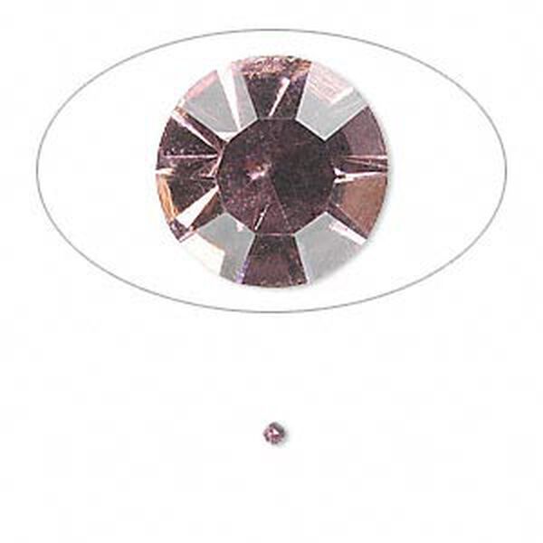 Chaton, glass rhinestone, light amethyst purple, foil back, 1.7-1.8mm faceted round, PP11. Sold per pkg of 72. image number 0