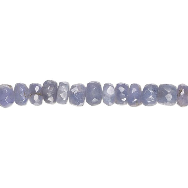Tanzanite 1pkg1, faceted hand-cut rondelle bead 14 inch 5x2mm-7x4mm image number 0