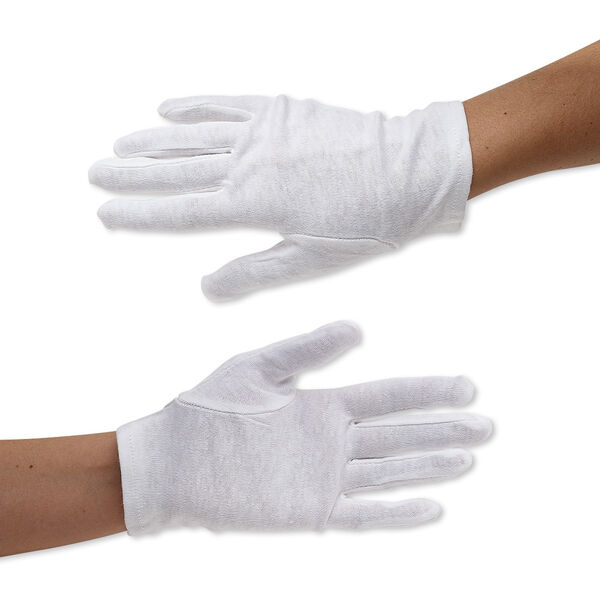Gloves, cotton and spandex, white, large. Sold per pkg of 12 pairs. image number 0