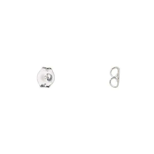Earnut 1pkg40 sterling silver, 6x5mm, 20 pair image number 0