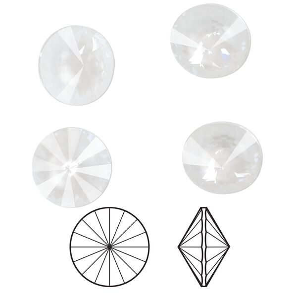 Chaton 4pk crystal electric white ignite LacquerPRO, Crystal Passions® 12mm rivoli 1122 image number 0