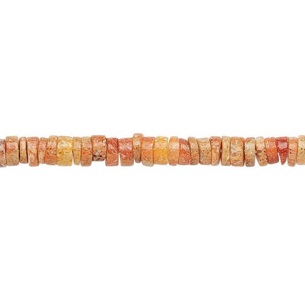 Sponge coral 1pkg1, hand-cut rondelle bead B grade, 8 inch 4x1mm-5x2mm image number 0