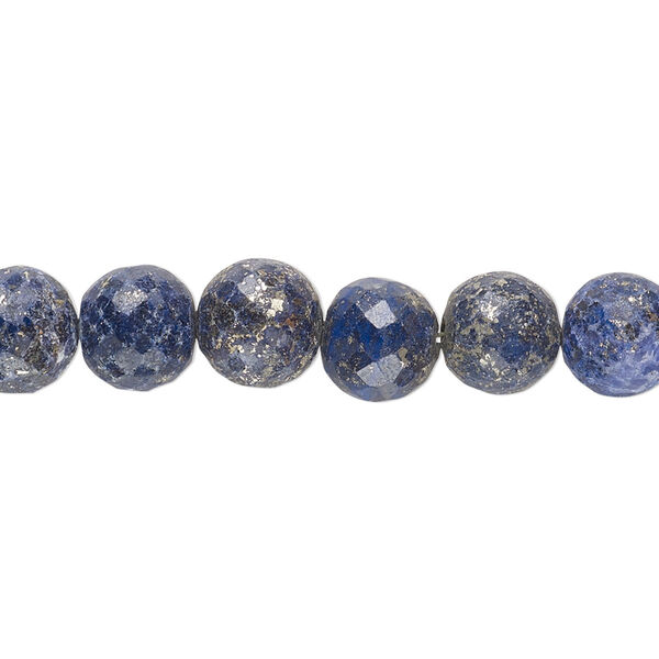 Bead, lapis lazuli (natural), 6-10mm graduated hand-cut faceted round with 0.4-1.4mm hole, C grade, Mohs hardness 5 to 6. Sold per 7-inch strand. image number 0
