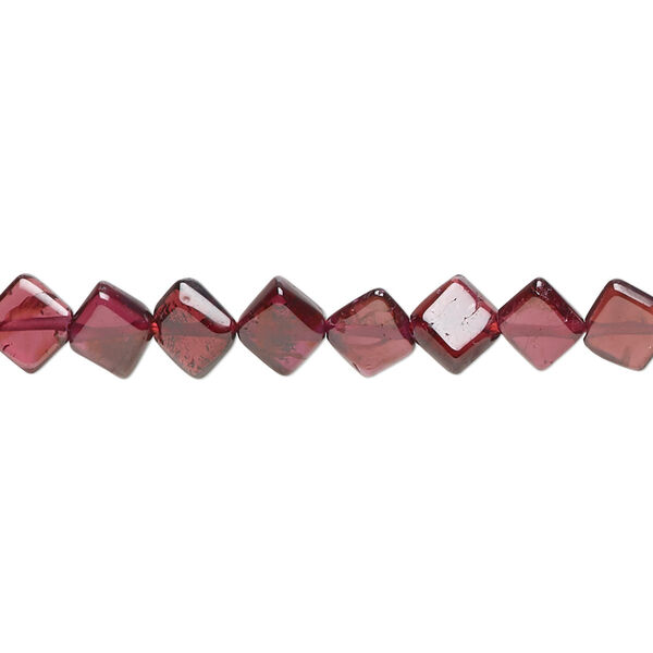Garnet 1pkg1, hand-cut diagonally drilled flat cube bead 15.5-16 inch 4x4mm-6x6mm image number 0