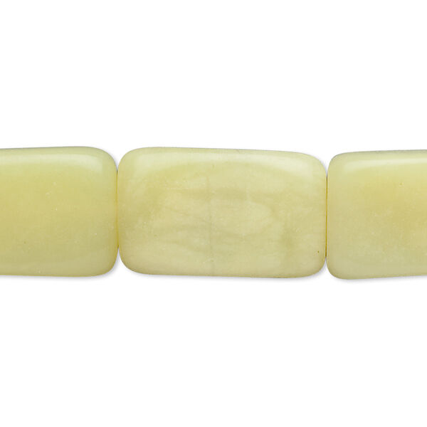 Olive new "jade" 1pkg1, rounded flat rectangle bead natural C grade, 15.5-16 inch 19x14mm-21x14mm image number 0