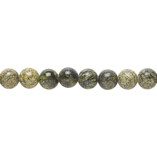 Russian serpentine 1pkg1, round bead natural 15.5-16 inch 6mm image number 0