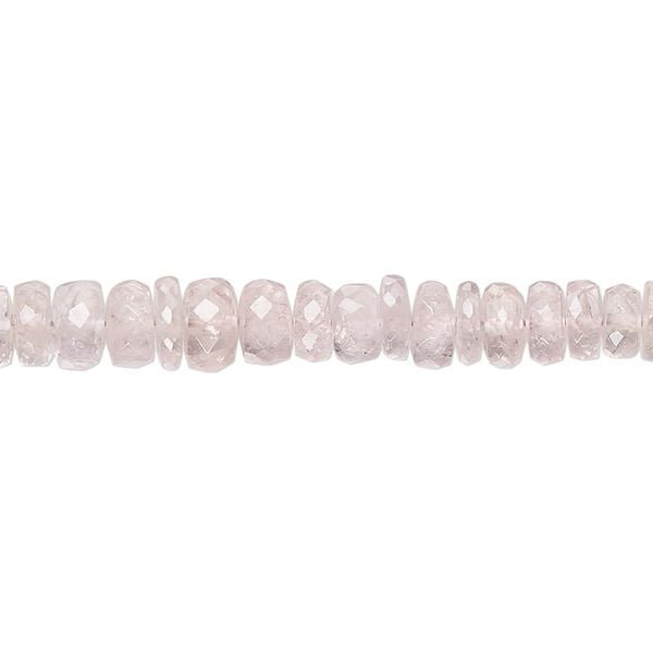 Morganite 1pkg1, hand-cut faceted rondelle bead natural 17 inch graduated 3x2mm-5x3mm image number 0