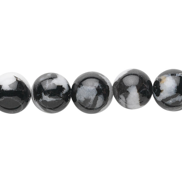 Zebra "jasper" (onyx marble) 1pkg1, round bead natural 15.5-16 inch 10mm image number 0