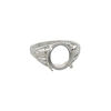 Ring, Sure-Set™, sterling silver, two-leaf band with 12x10mm 4-prong oval setting, size 6. Sold individually. image number 0