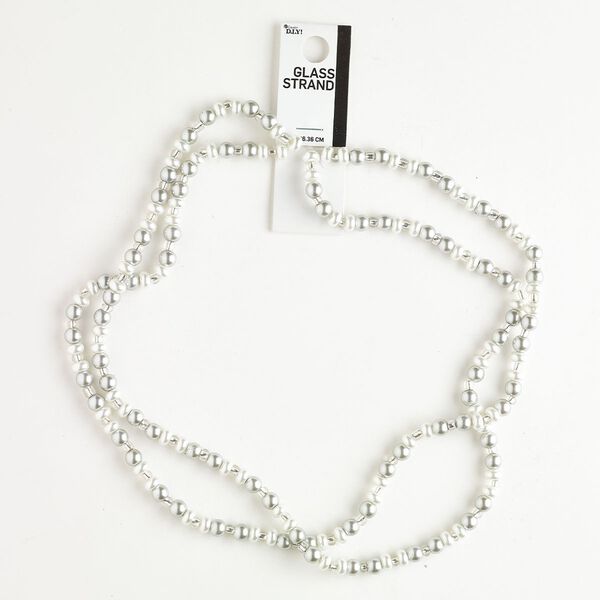 Bead mix, acrylic and glass, pkg/34 inches, 7x4mm rondelle and 3-6mm round, opaque grey / white / clear. image number 0