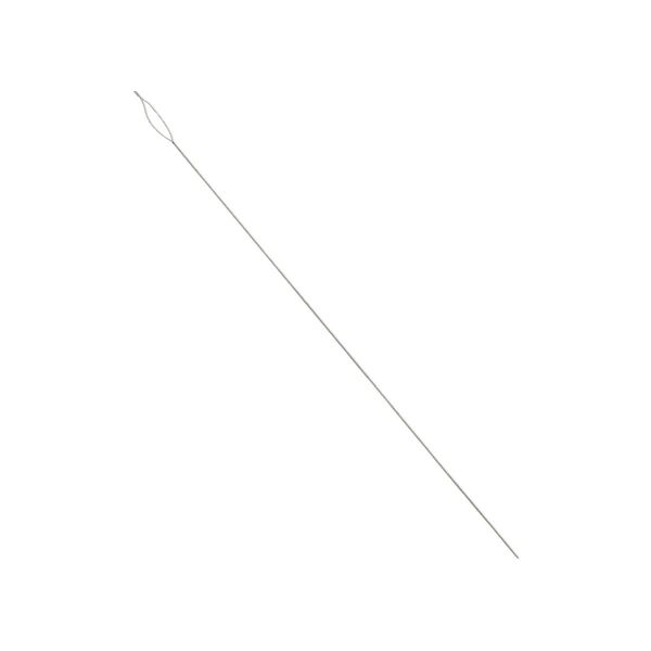 Needle, Beadalon®, stainless steel, pkg/4, 5 inches, fine, 0.3mm width, collapsible-eye twisted wire. image number 0