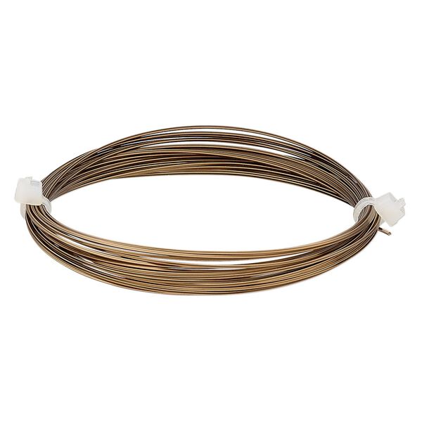 Wire, Beadalon®, antique brass-finished copper, half-hard, square, 22 gauge. Sold per 3.5-meter section. image number 0