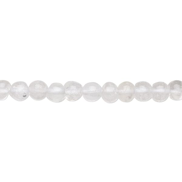 Quartz crystal 1pkg1, hand-cut uneven round bead natural 13 inch 4-5mm image number 0