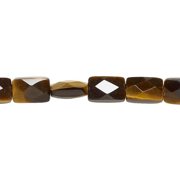 Tigereye 1pkg1, faceted rectangle bead natural 15.5-16 inch 9x6mm image number 0