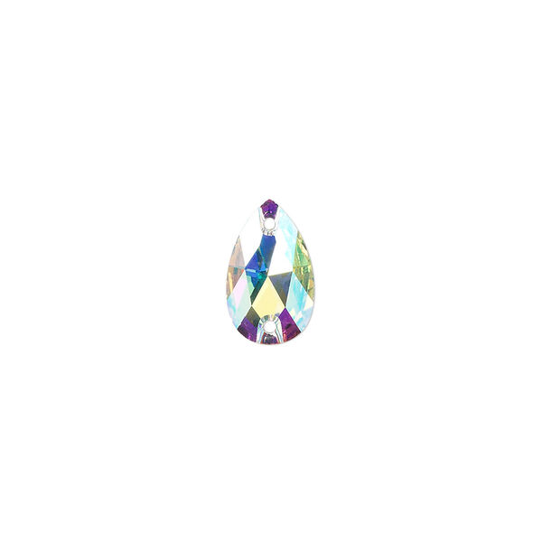 Sew-on 96pk crystal AB foil back, Swarovski® 12x7mm pear 3230 image number 0