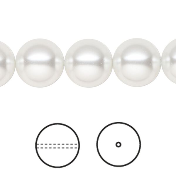 Pearl 100pk moonlight, Swarovski® 12mm round 5810 image number 0