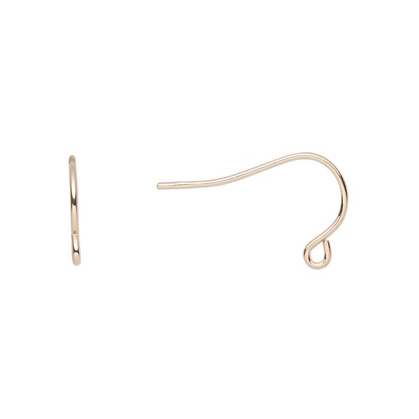 Ear wire fishhook 1pkg4 rose gold-plated sterling silver, 11mm / open loop, 21 gauge 2 pair image number 0