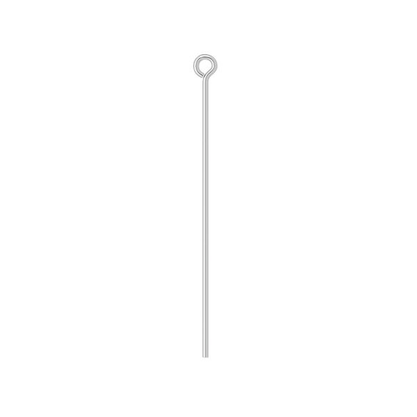 Eye pin, sterling silver, 1-1/4 inch, 24 gauge. Sold per pkg of 30. image number 0