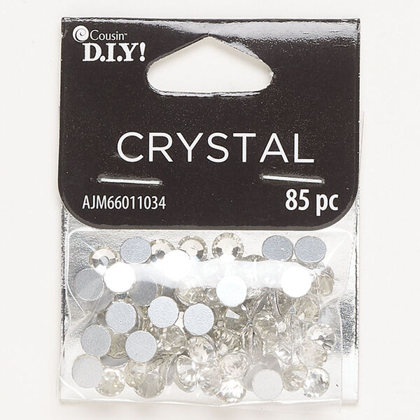Flat back, glass, pkg/85, clear, 4.80-4.90mm round, SS21. image number 0
