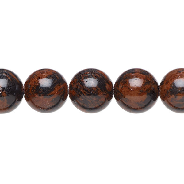Mahogany obsidian 1pkg1, round bead natural 15.5-16 inch 10mm image number 0