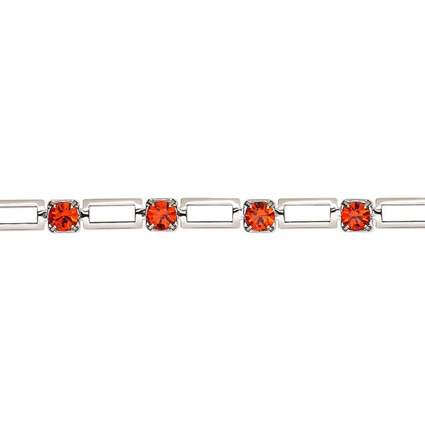 Cupchain, VINTAGE Crystal™, imitation rhodium-plated brass and crystal, hyacinth, 3.4mm open rectangle. Sold per pkg of 1 meter. image number 0