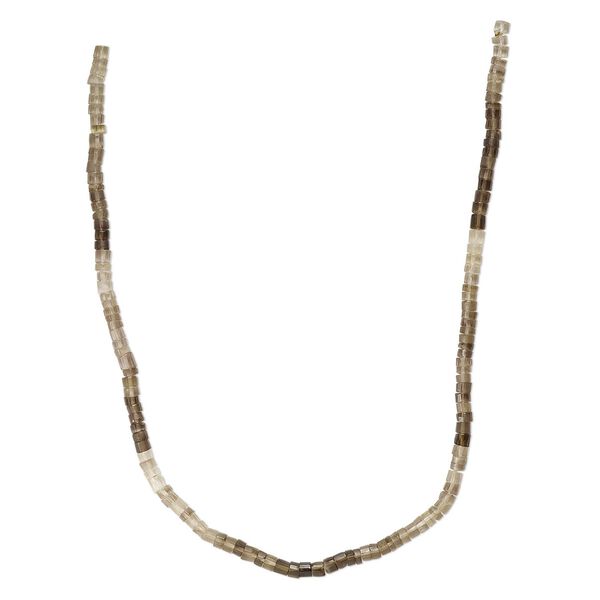Smoky quartz 1pkg1, hand-cut heishi bead 14 inch 4x3mm-5x4mm image number 0