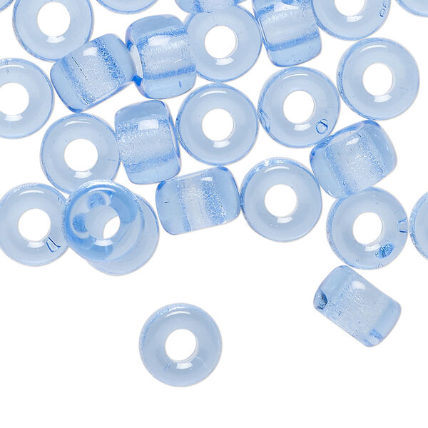 Czech pressed glass 1pkg60, crow bead transparent sapphire blue 9x6mm image number 0