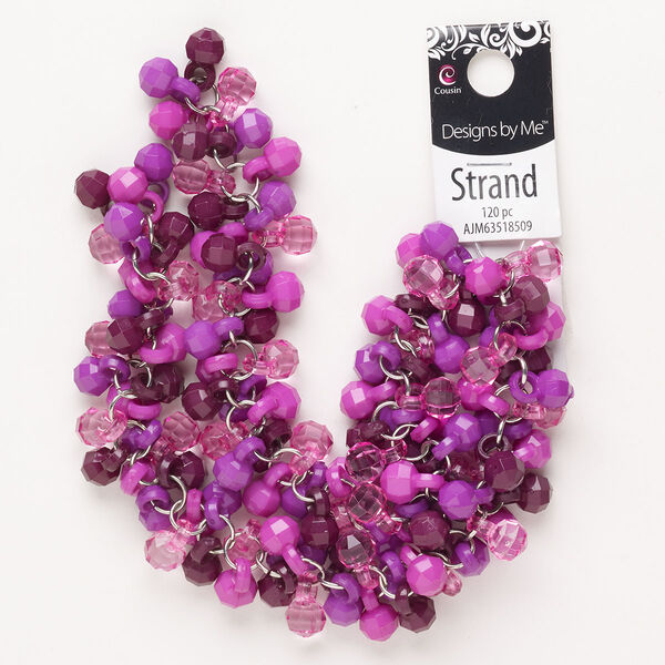 Drop, acrylic, pkg/120, plum / purple / light purple, 18x13mm faceted round. image number 0