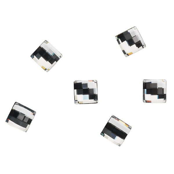 Flat back 6pk crystal foil back, Crystal Passions® 8mm chessboard 2493 image number 0