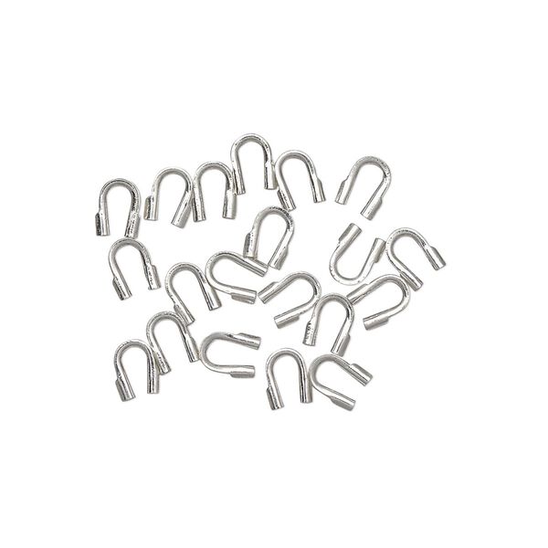 Wire protector, Accu-Guard™, sterling silver, 5mm tube, 0.5mm inside diameter. Sold per pkg of 20. image number 0