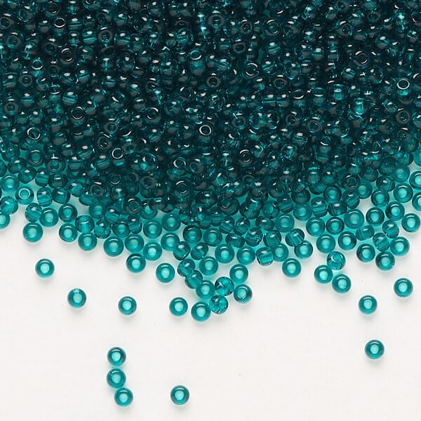 Seed bead, Preciosa Ornela Czech glass, pkg/500g, #11 rocaille, transparent teal, (50710). image number 0