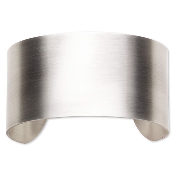 Bracelet component, cuff, antique silver-plated steel, 1-1/2 inch wide, 7-1/2 inches. Sold individually. image number 0