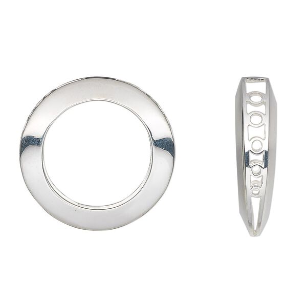 Sterling silver open round focal, 5-loops, 40mm. Sold individually. image number 0