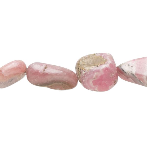 Rhodochrosite 1pkg1, flat nugget bead natural 15 inch small image number 0