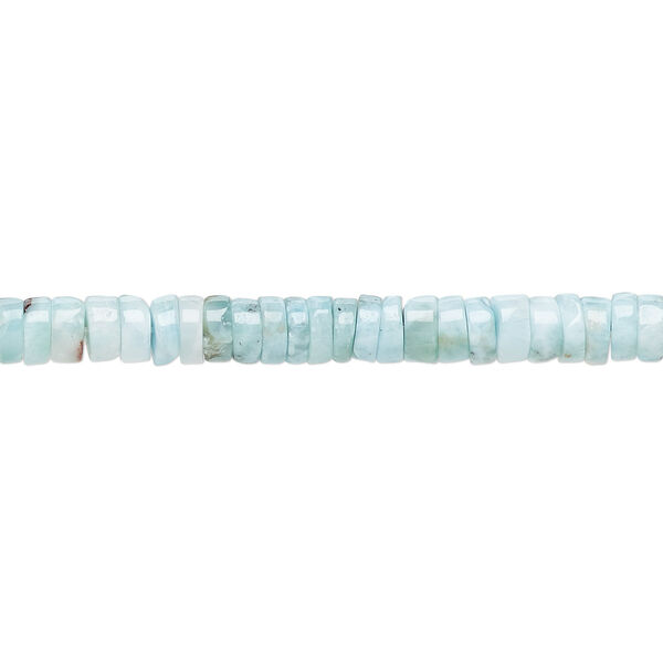 Larimar 1pkg1, hand-cut rondelle bead natural 8 inch 4x1mm-5x2mm image number 0