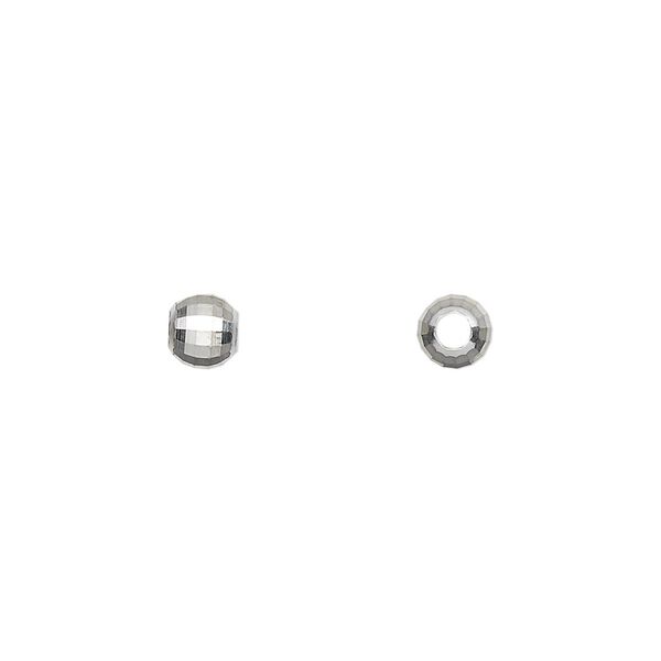 Bead, sterling silver, 5mm mirror round. Sold per pkg of 4. image number 0