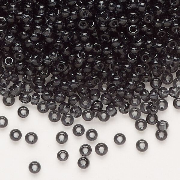 Seed bead, Preciosa Ornela Czech glass, pkg/500g, #8 rocaille, transparent grey, (40010). image number 0
