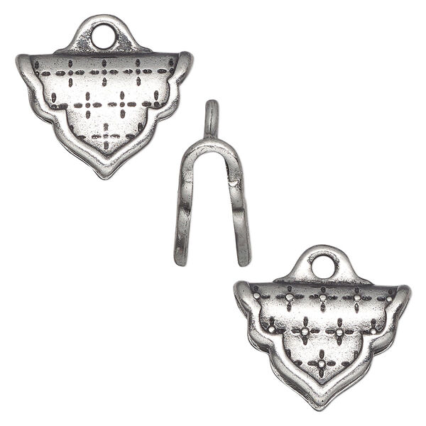 Crimp end, TierraCast®, pewter (tin-based alloy), 18.5x13mm Marrakesh, 3.7mm inside diameter. Sold individually. image number 0