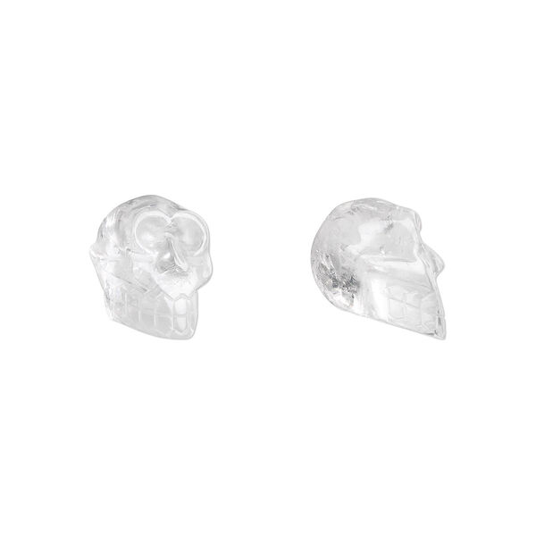 Quartz crystal 1pkg2, hand-cut skull bead natural 25x21mm image number 0