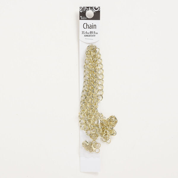 Chain and finding assortment, silver-finished "pewter" (zinc-based alloy), mixed shapes. Sold per 7-piece set. image number 0
