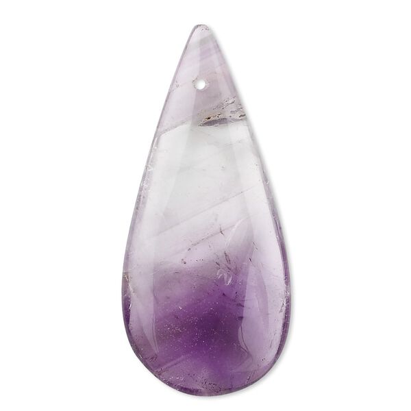 Amethyst 1pkg1, top-drilled flat teardrop focal natural 46x20mm image number 0