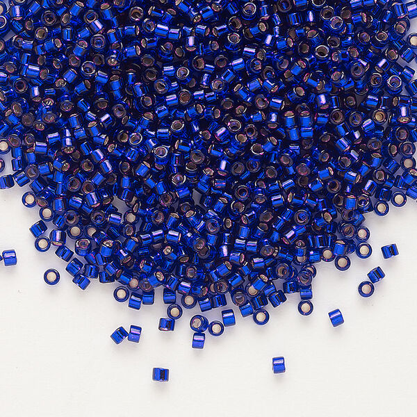 Seed bead, Delica®, glass, pkg/50g, #11 round, transparent silver-lined royal purple (DB-0610). image number 0