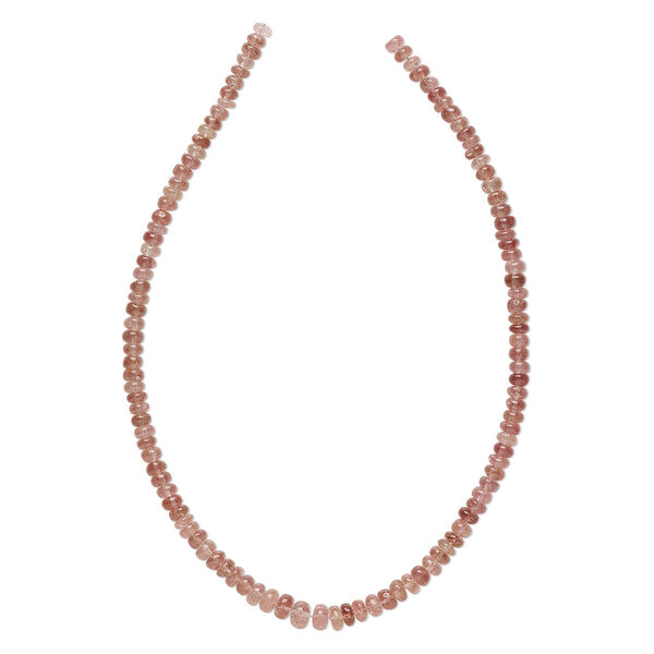 Strawberry quartz 1pkg1, hand-cut rondelle bead natural 15.5-16 inch graduated 5x3mm-8x5mm image number 0