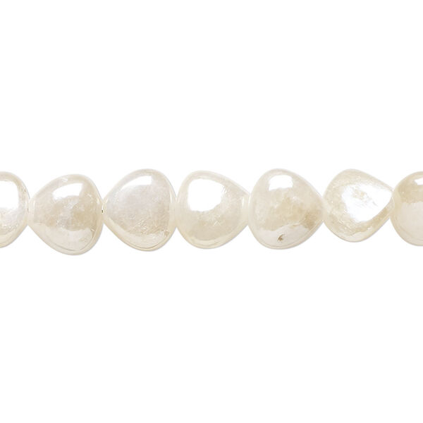 Bead, sillimanite (coated), 6-8mm hand-cut puffed teardrop, B- grade, Mohs hardness 2 to 2-1/2. Sold per 15-1/2" to 16" strand. image number 0