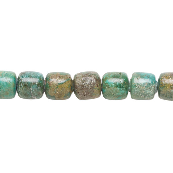 "Turquoise" (gypsum / magnesite) 1pkg1, drum bead C grade, 15.5-16 inch 7mm image number 0