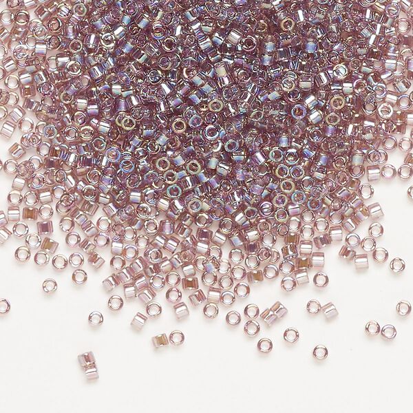 Seed bead, Delica®, glass, pkg/250g, #11 round, translucent rainbow smoky amethyst (DB-0173). image number 0