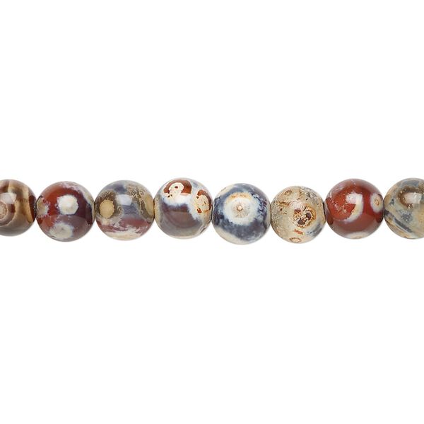 Fire crackle agate 1pkg1, round bead 15.5-16 inch 5.5-6mm image number 0