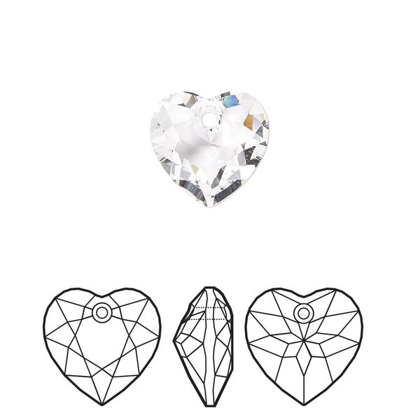 Drop 2pk crystal, Crystal Passions® 10.5mm pendant heart cut 6432 image number 0