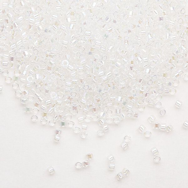Seed bead, Delica®, glass, pkg/250g, #11 round, translucent rainbow crystal clear (DB-0051). image number 0
